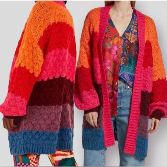 FARM Rio Block Striped Open Cardigan NWT! - Picture 16 of 16